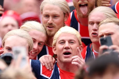 Channing Tatum crashes Norway World Cup game in marvelous Haaland wig