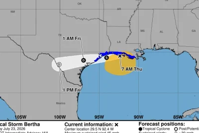 Tropical Storm Bertha batters Texas and Louisiana: Live forecast updates