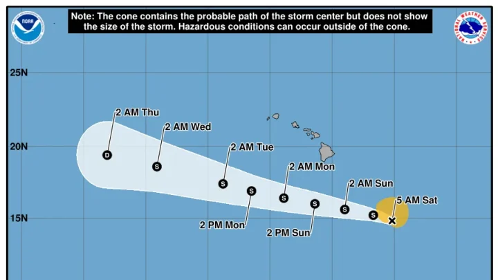 Rain from Tropical Storm Moke to begin in Hawaii, a week after Lala