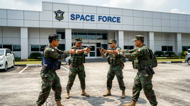Journalists, military members held at gunpoint at Space Force base