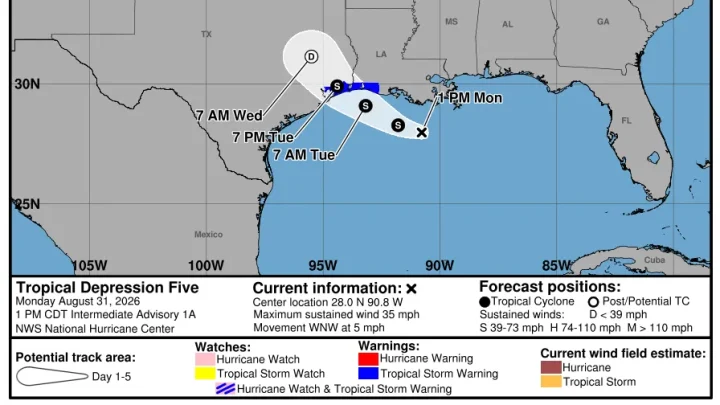 Tropical Storm Edouard forms in Gulf, prompts hurricane watch